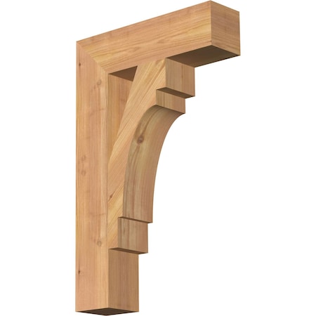 Ekena Millwork Merced Block Smooth Bracket, Western Red Cedar, 3 1/2"W x 14"D x 22"H BKT04X14X22MRC05SWR